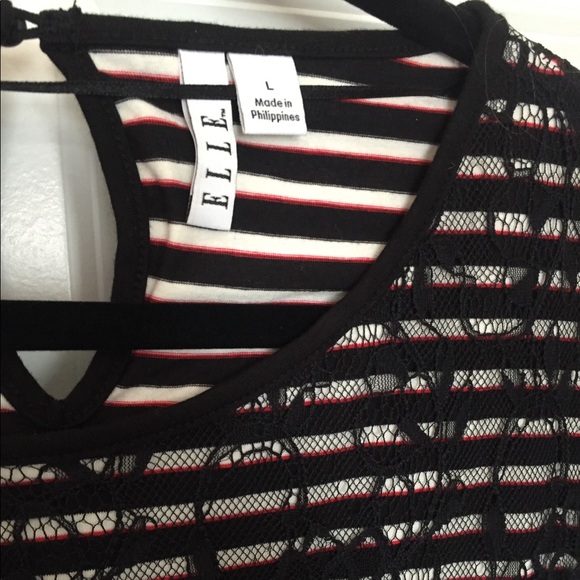 Elle NWT Black & White top - Picture 2 of 4